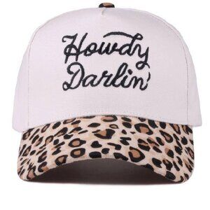 Howdy Darlin' Trucker Hat - Leopard Brim - Adjustable Snapback